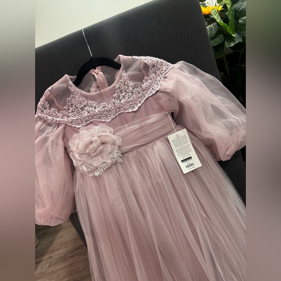 PINK GIRL Elegant Pink Tulle Dress for Girls - Picture 9 of 10